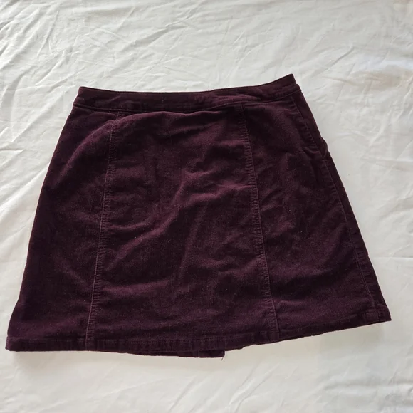 Maurices Deep Purple Button-Front Mini Skirt - Picture 2 of 4
